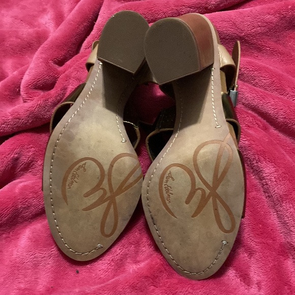 Sam Edelman Yelena chunk heel metallic detail sandals size 9.5 - Picture 13 of 16